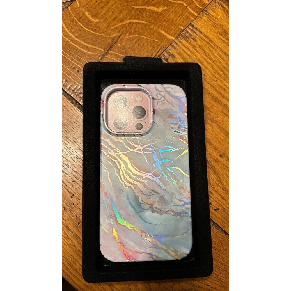 Velvet Caviar iPhone 13 Pro Case Holographic Blue Marble Protective NIB